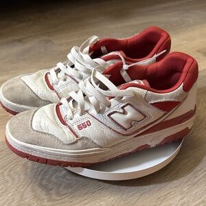 New Balance 550 White and Red Sneakers